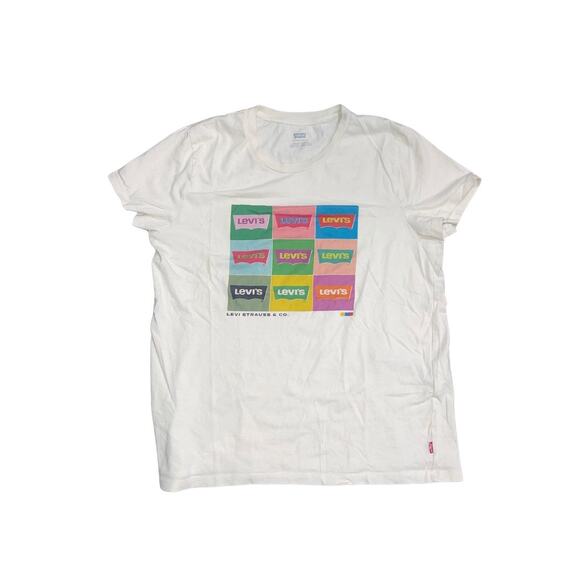 Levi's Logo Design Tee Classic Fit Graphic T-Shirt Size Medium 100% Cotton - Picture 1 of 4